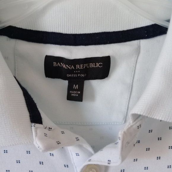 Banana Republic Men's Dress Polo Patterned Short Sleeve Tee size Medium - Picture 8 of 10